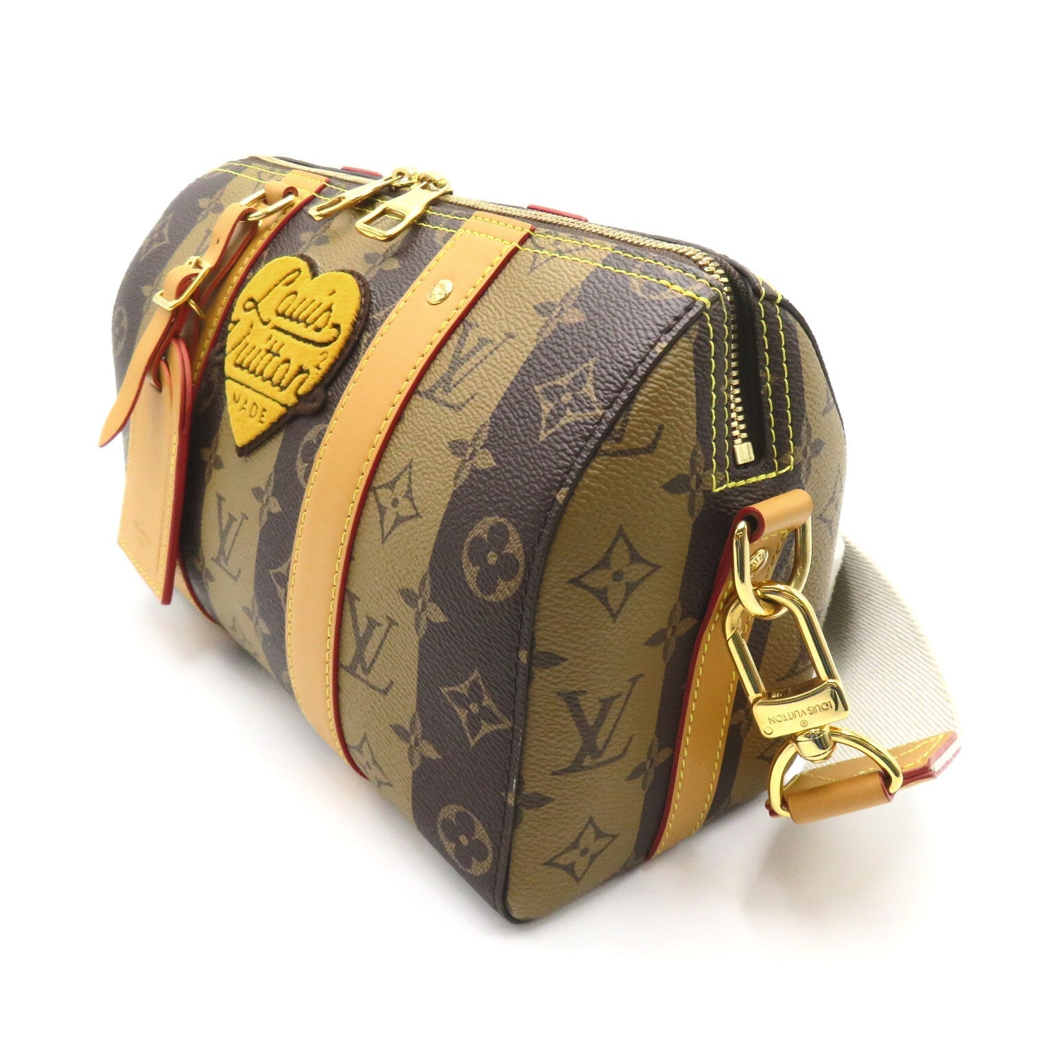 Louis Vuitton LV Square City Cyprus Shoulder Bag PVC Coated Canvas Monogram Strip  Brown M45963