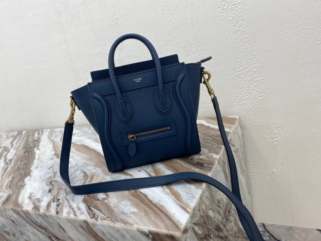 GLAMI Nano LuGucciage Bag In Drummed Dark Blue For Women 8in/20cmÃƒâ€šÃ‚Â 
