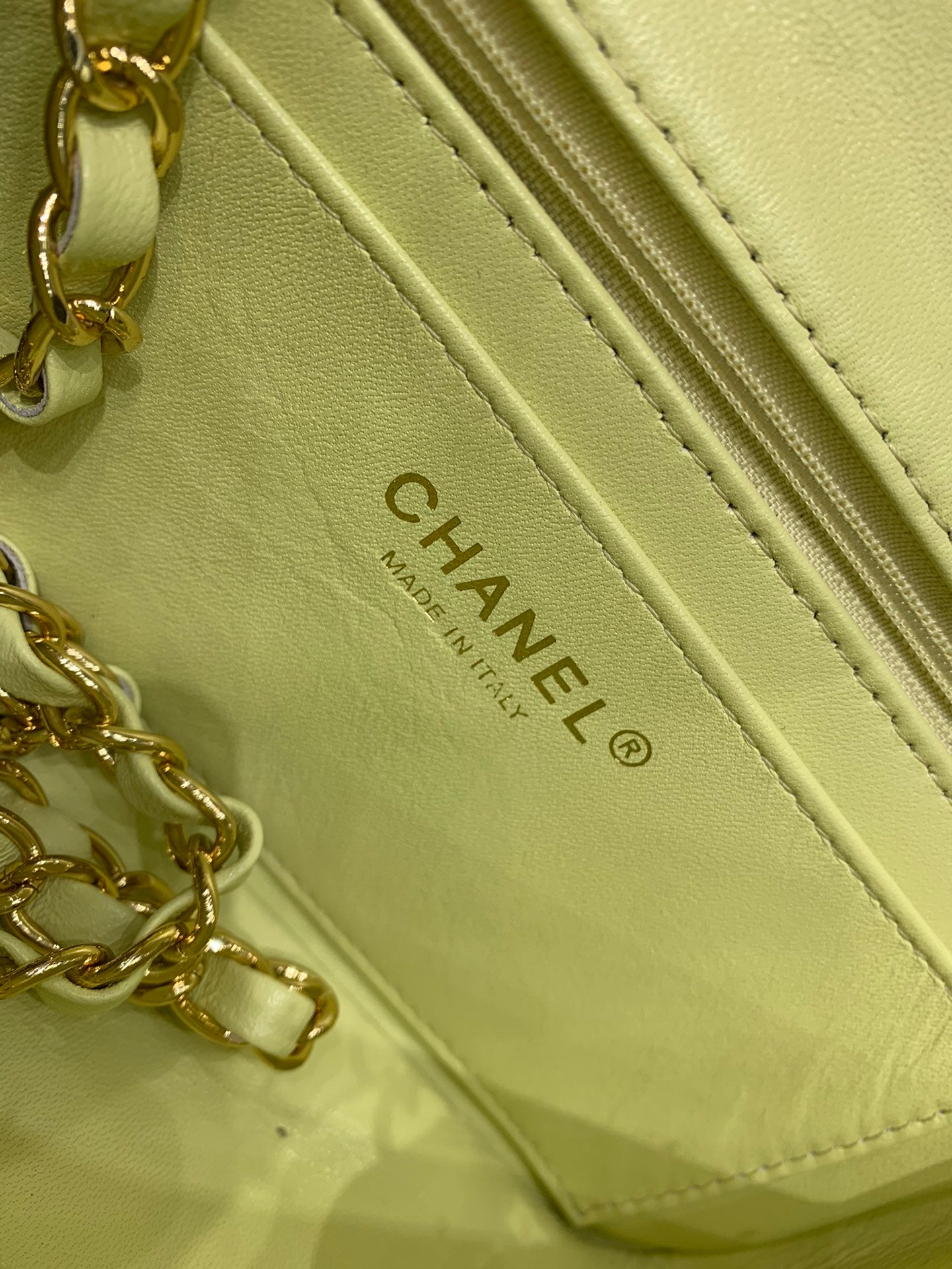 CHLMini Yellow Tweed Flap Bag For Women 20cm/7.5in