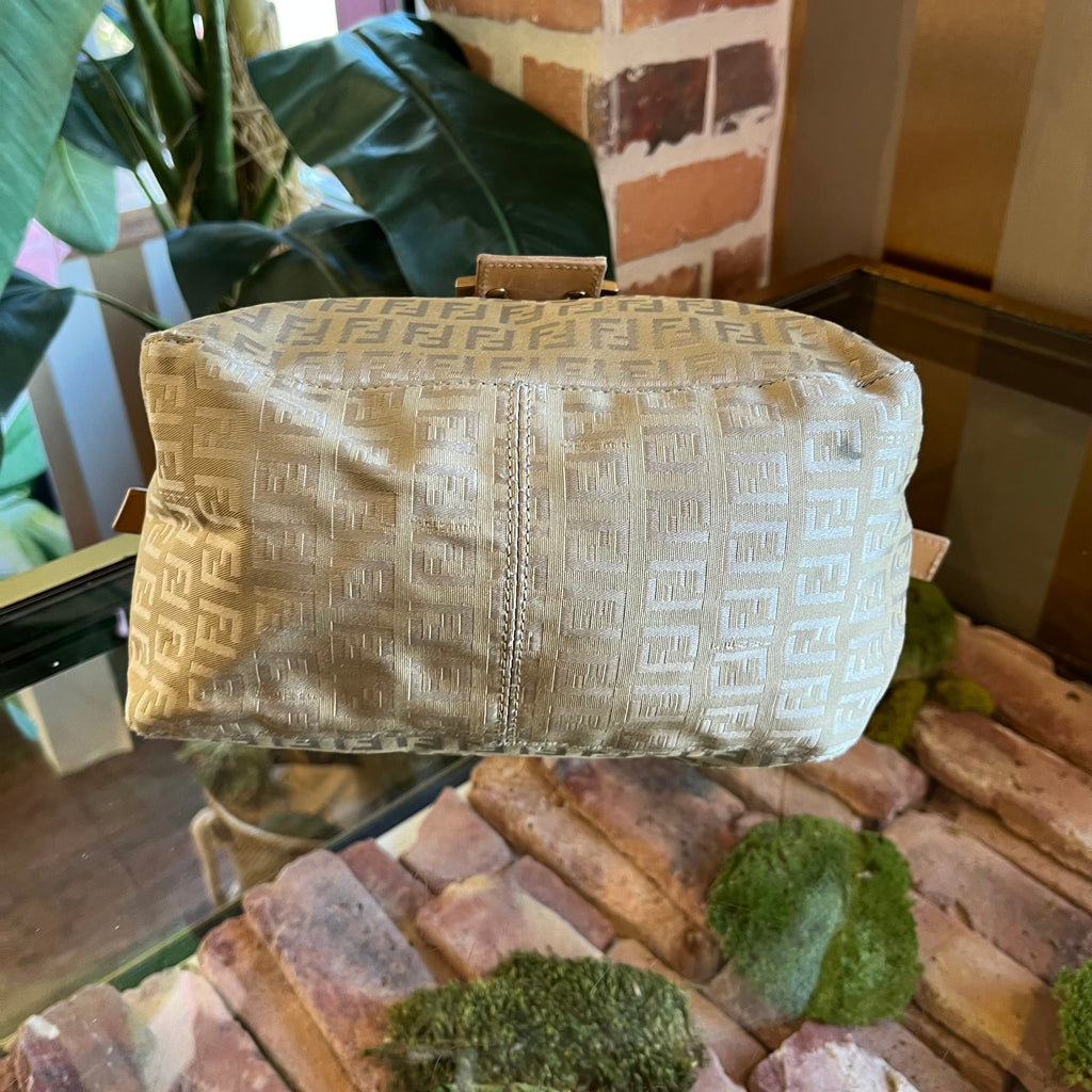 FENDI Mamma Zucchino Brown Canvas Shoulder Bag