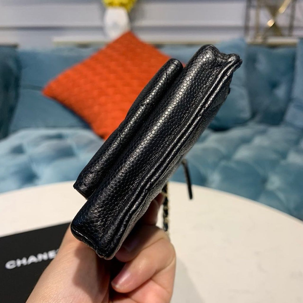 CHL Classic Cluth With Chain Black For Women, Women’s Wallet 7in/18cm AP0990