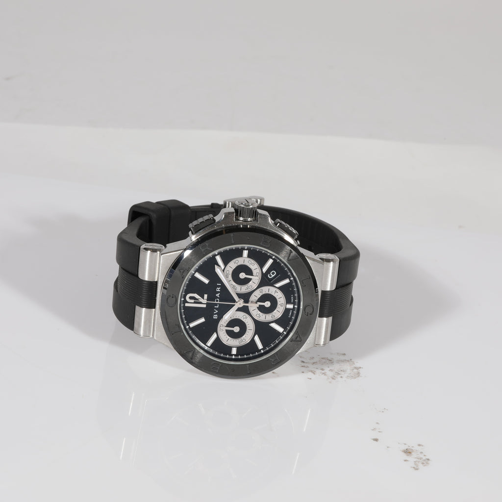 BVLGARI Diagono DG42SCCH Men's Watch in Stainless Steel/Ceramic