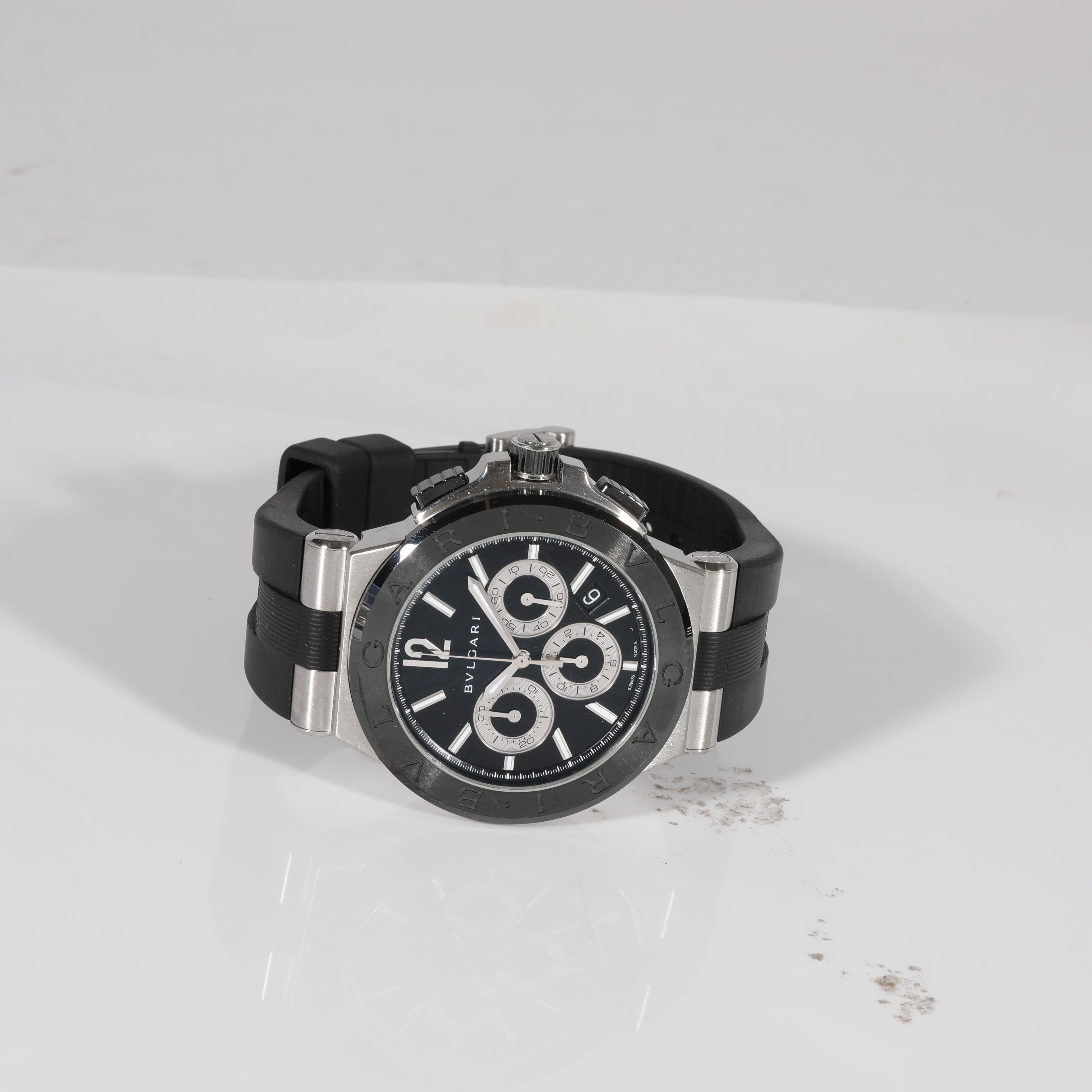 BVLGARI Diagono DG42SCCH Men's Watch in Stainless Steel/Ceramic