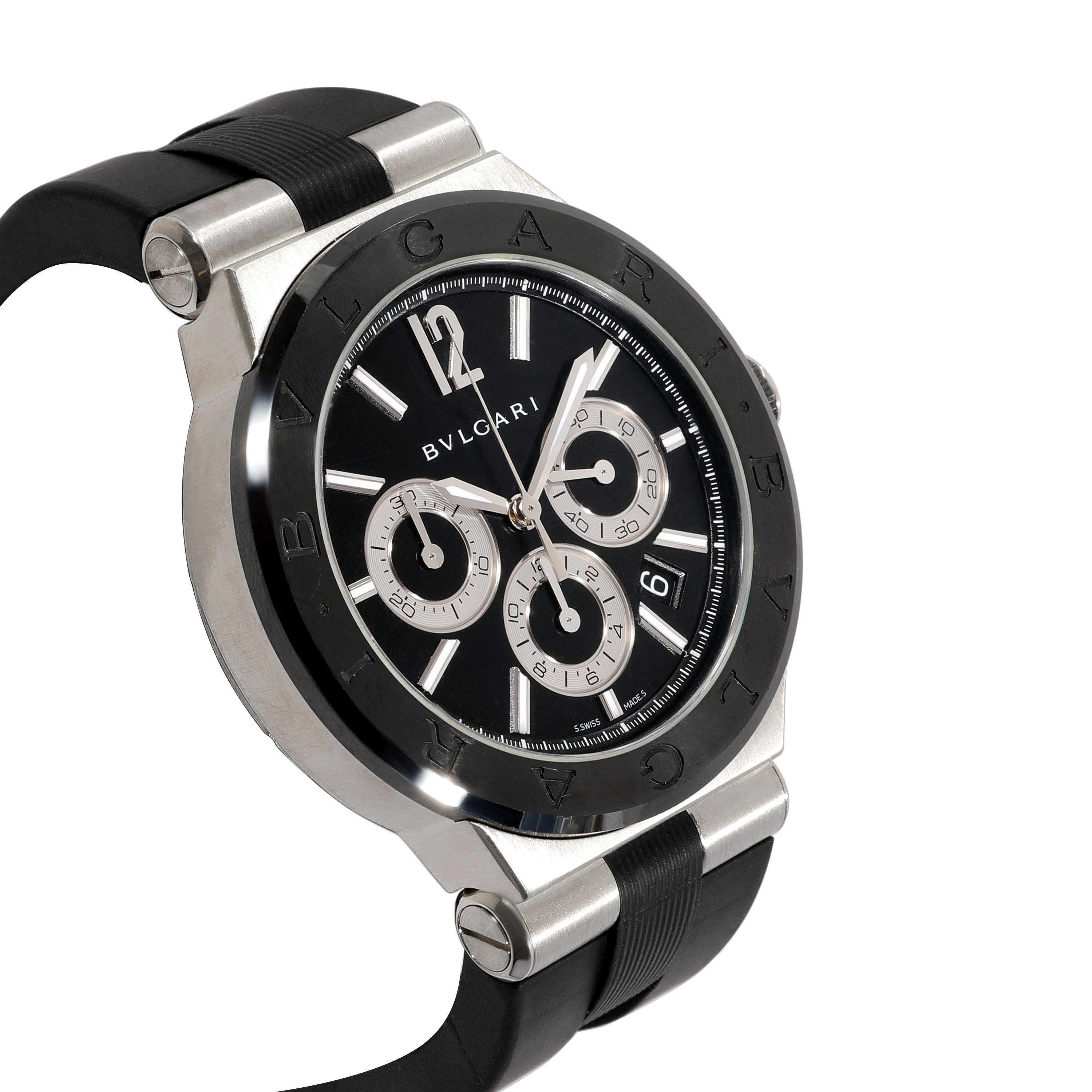 BVLGARI Diagono DG42SCCH Men's Watch in Stainless Steel/Ceramic