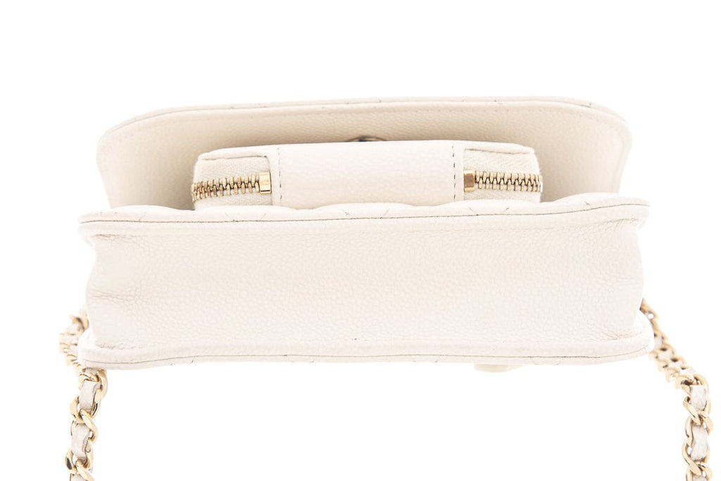 Chanel White Business Affinity Flap Handbag