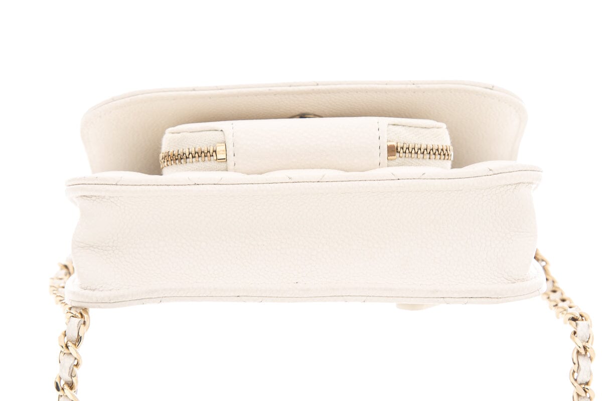 Chanel White Business Affinity Flap Handbag
