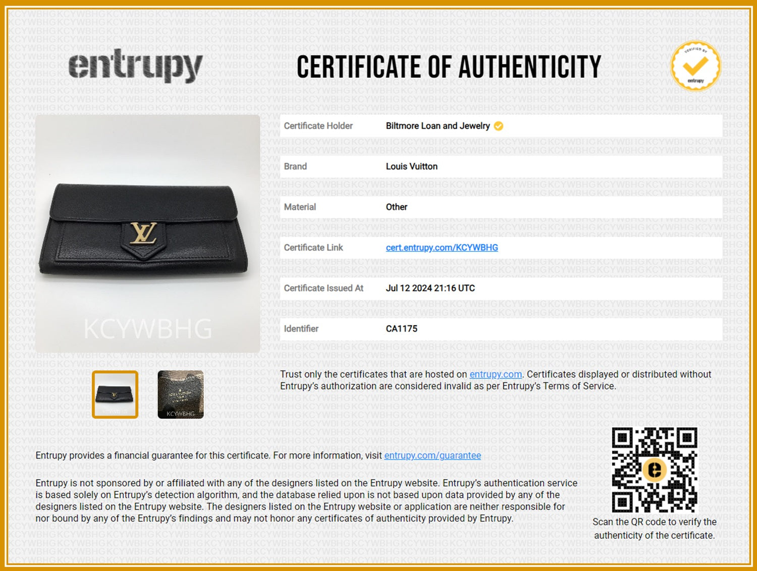 Louis Vuitton Black Calfskin LockMe Long Wallet