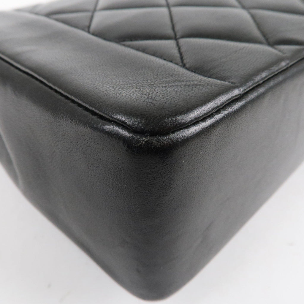 CHANEL Matelasse Lambskin Diana Chain Shoulder Bag Black A01165