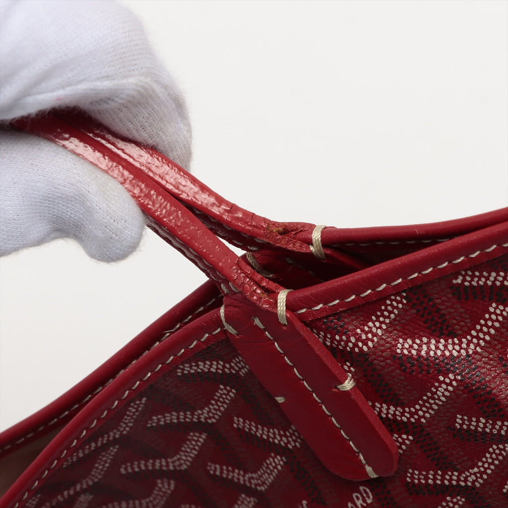 Goyard Saint Louis Goyardine Leather Tote Bag PM Red