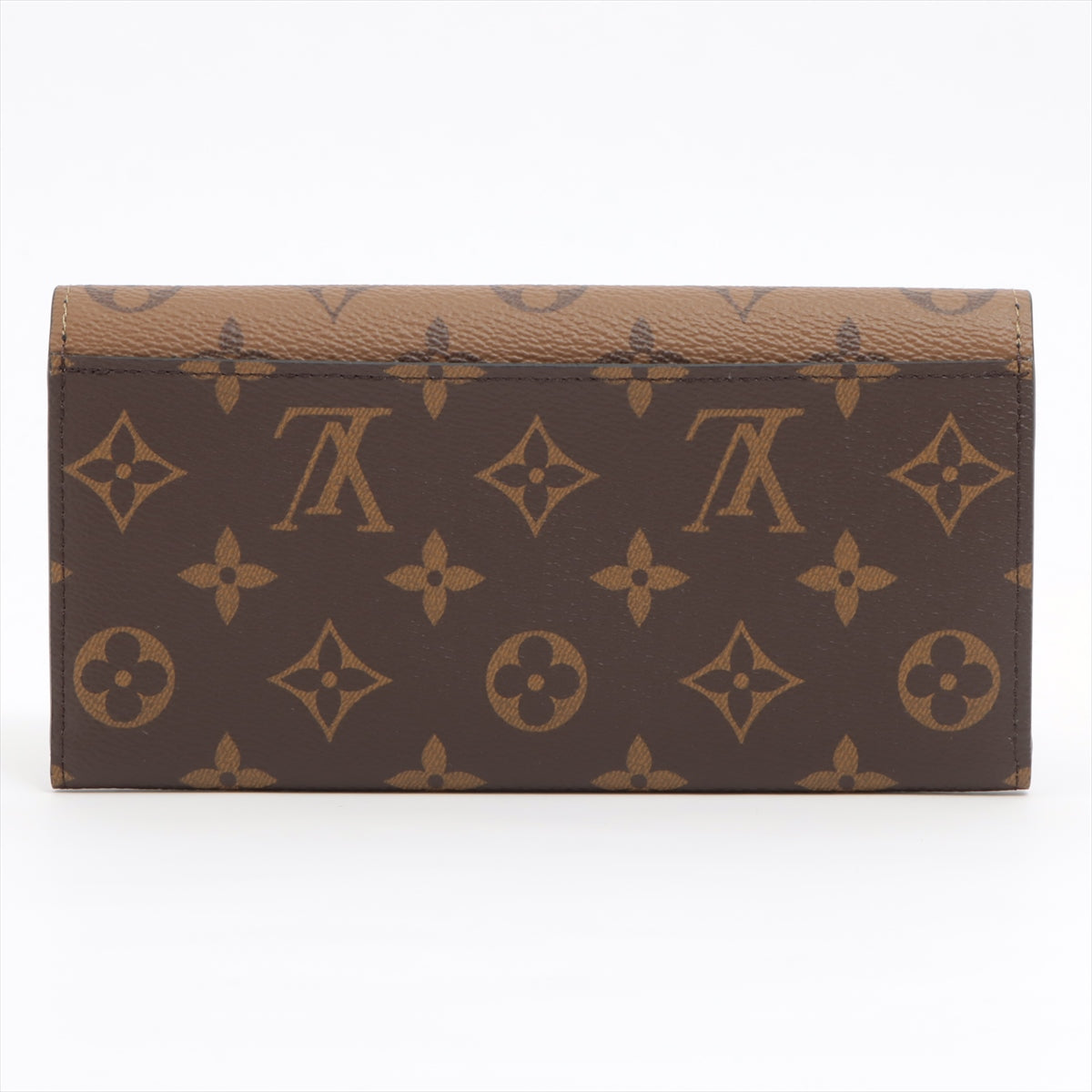 Louis Vuitton Monogram Reversee Portefolio Emily M82157 BlackBrown Long   Wallet