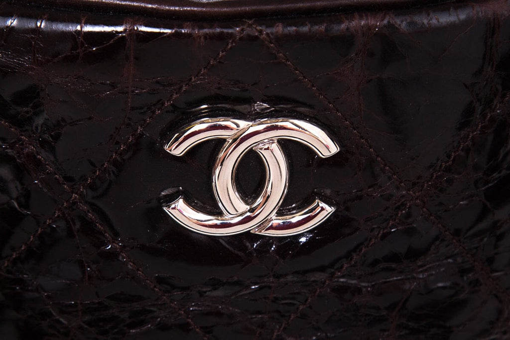 Chanel Dark Brown & Grey Glazed Calfskin Portobello Tote