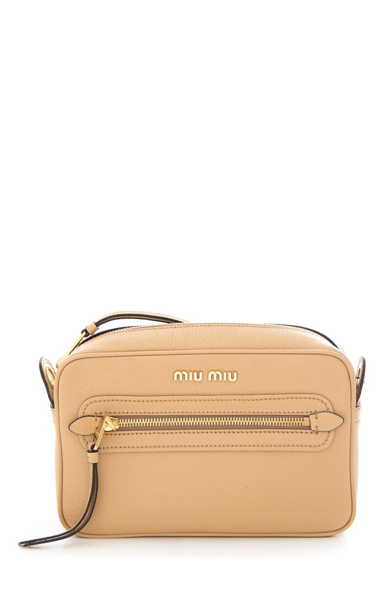 Miu Miu Tan Leather Camera Handbag