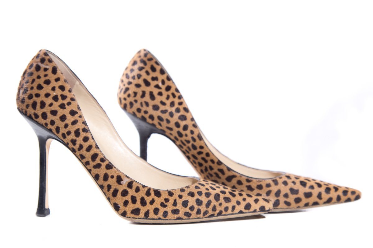 Jimmy Choo Animal Print Pony Hair Heels SZ 36.5