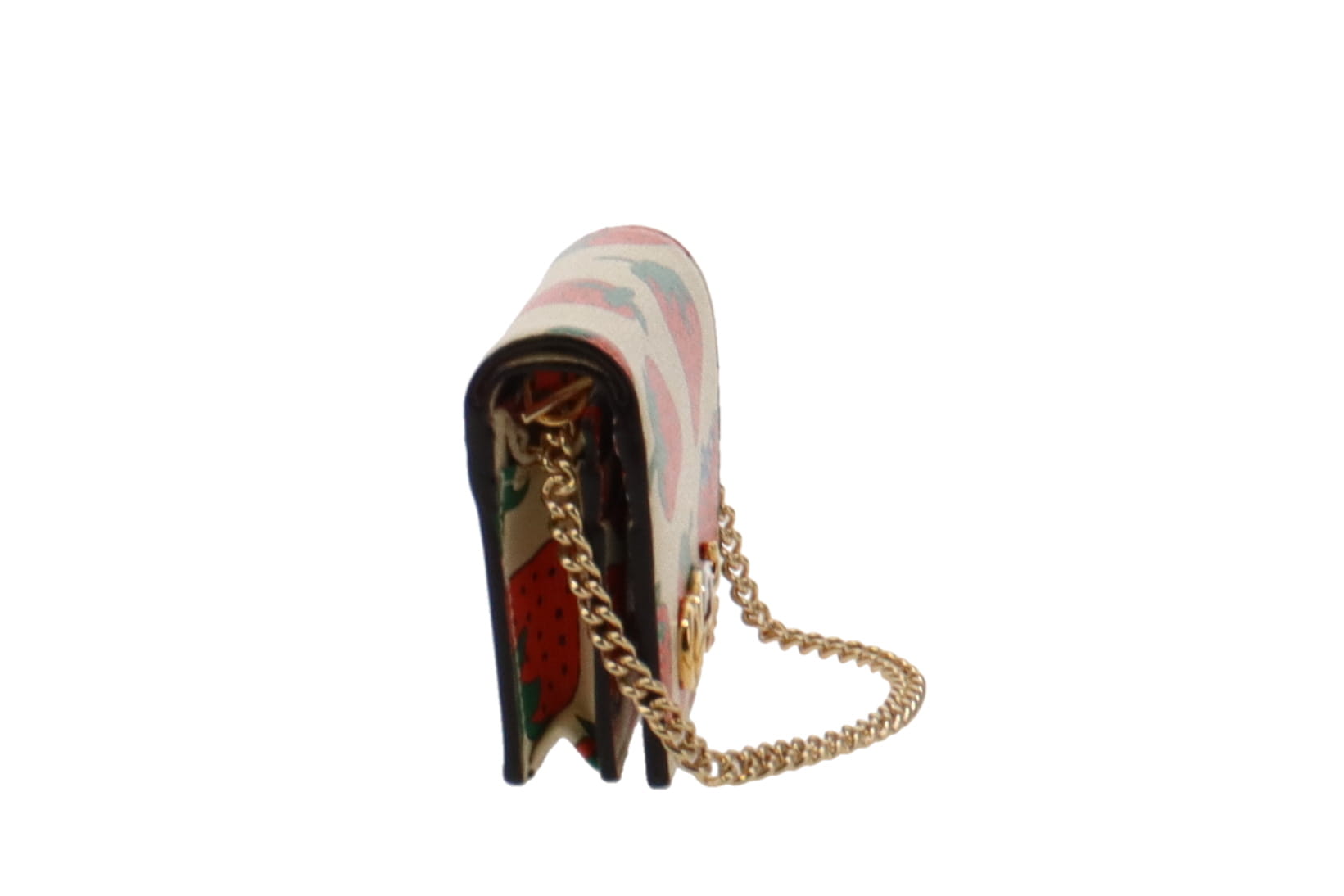 Gucci Leather Strawberry Zumi Card Case on Handheld Chain