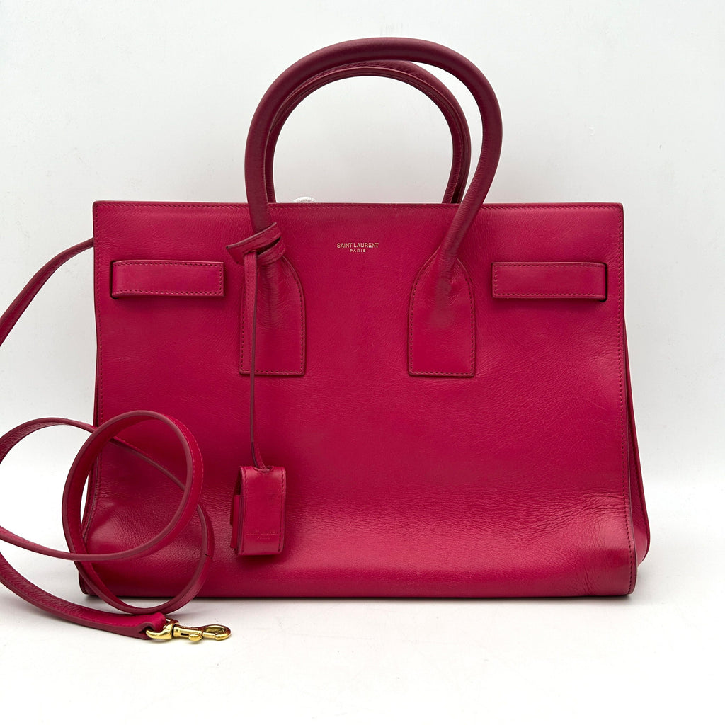 Pre-owned SAINT LAURENT Calfskin Small Sac De Jour Lipstick Pink LA7453