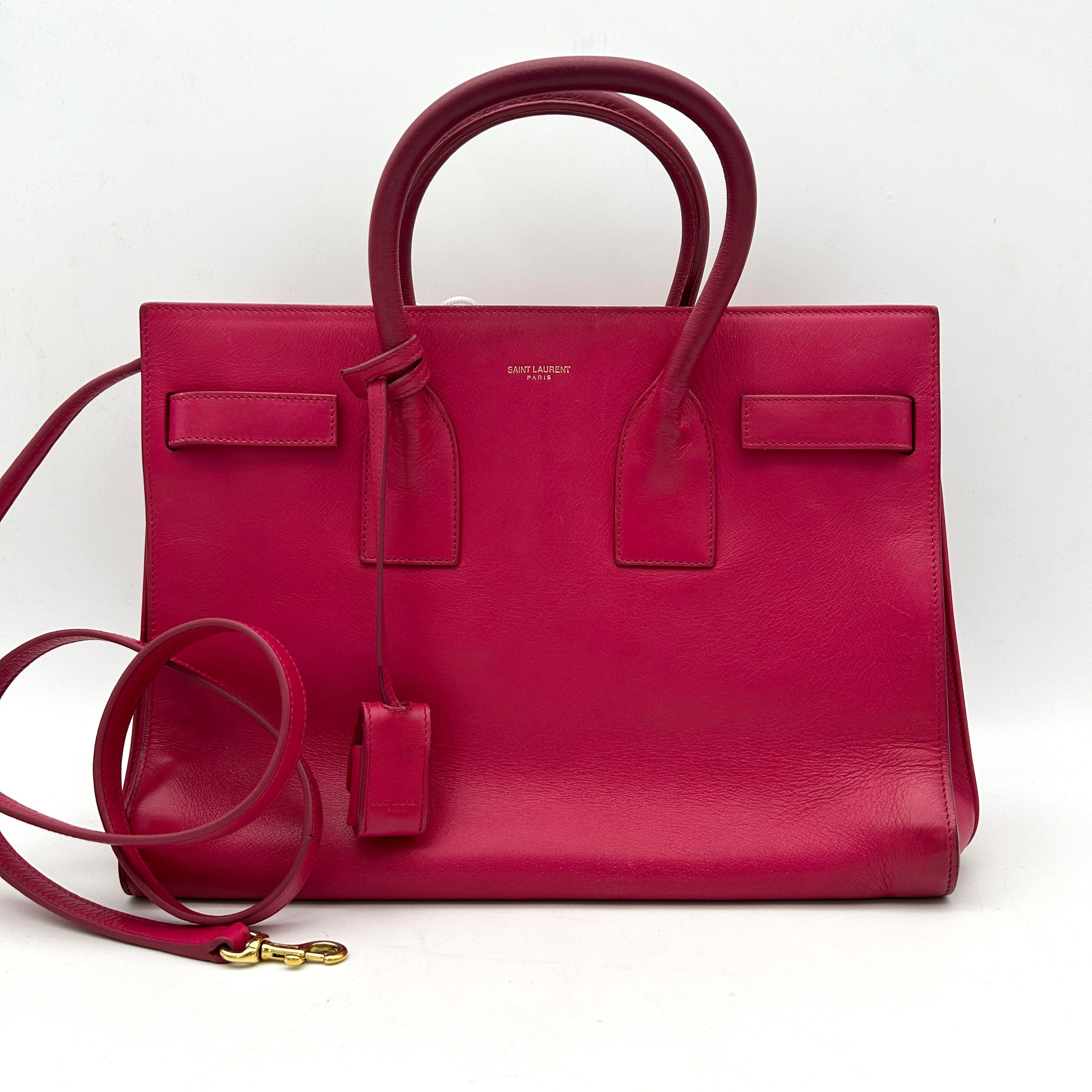 Pre-owned SAINT LAURENT Calfskin Small Sac De Jour Lipstick Pink LA7453