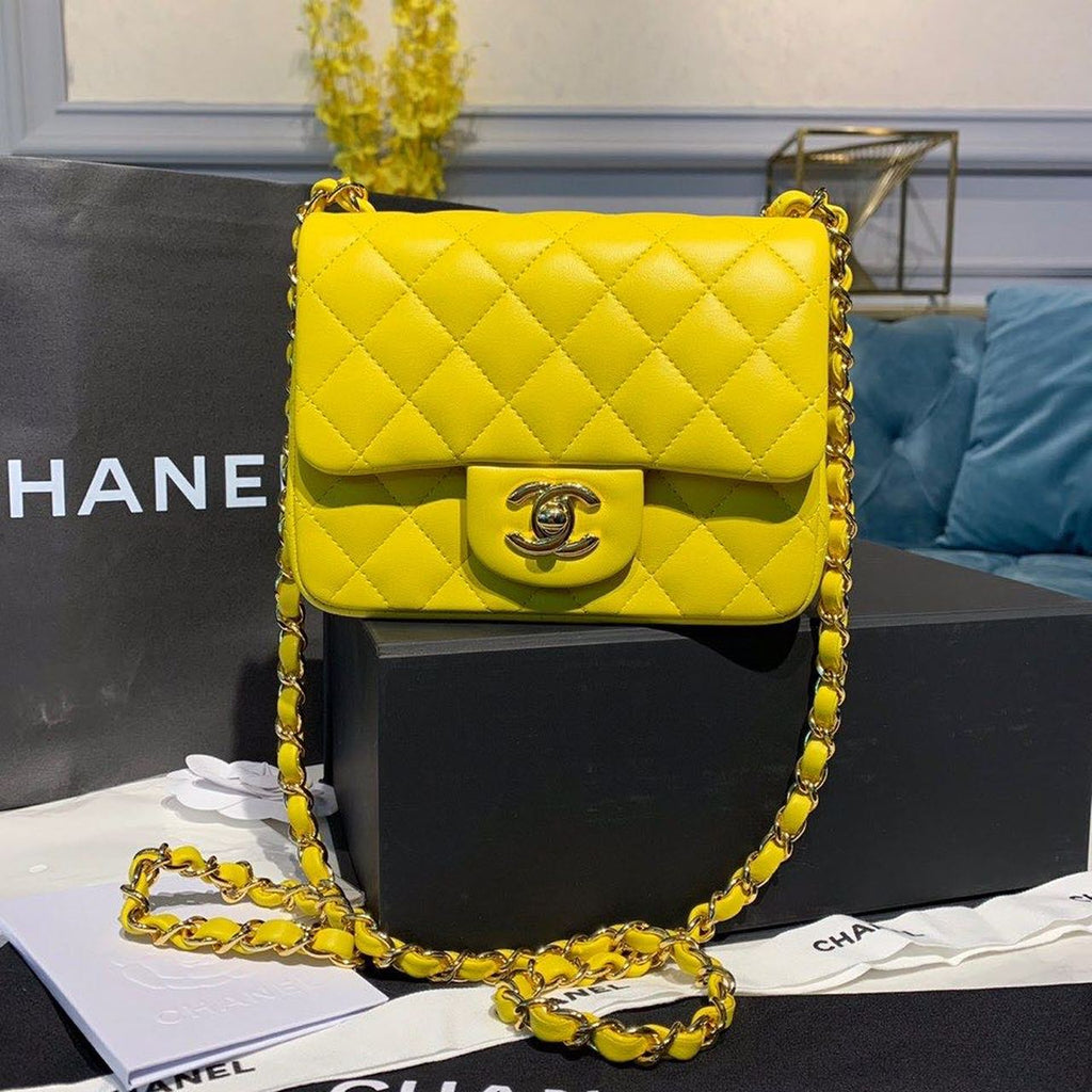 CHLMini GlamIap Bag Yellow For Women Bags, Shoulder And Crossbody Bags 6.7in/17cm A35200