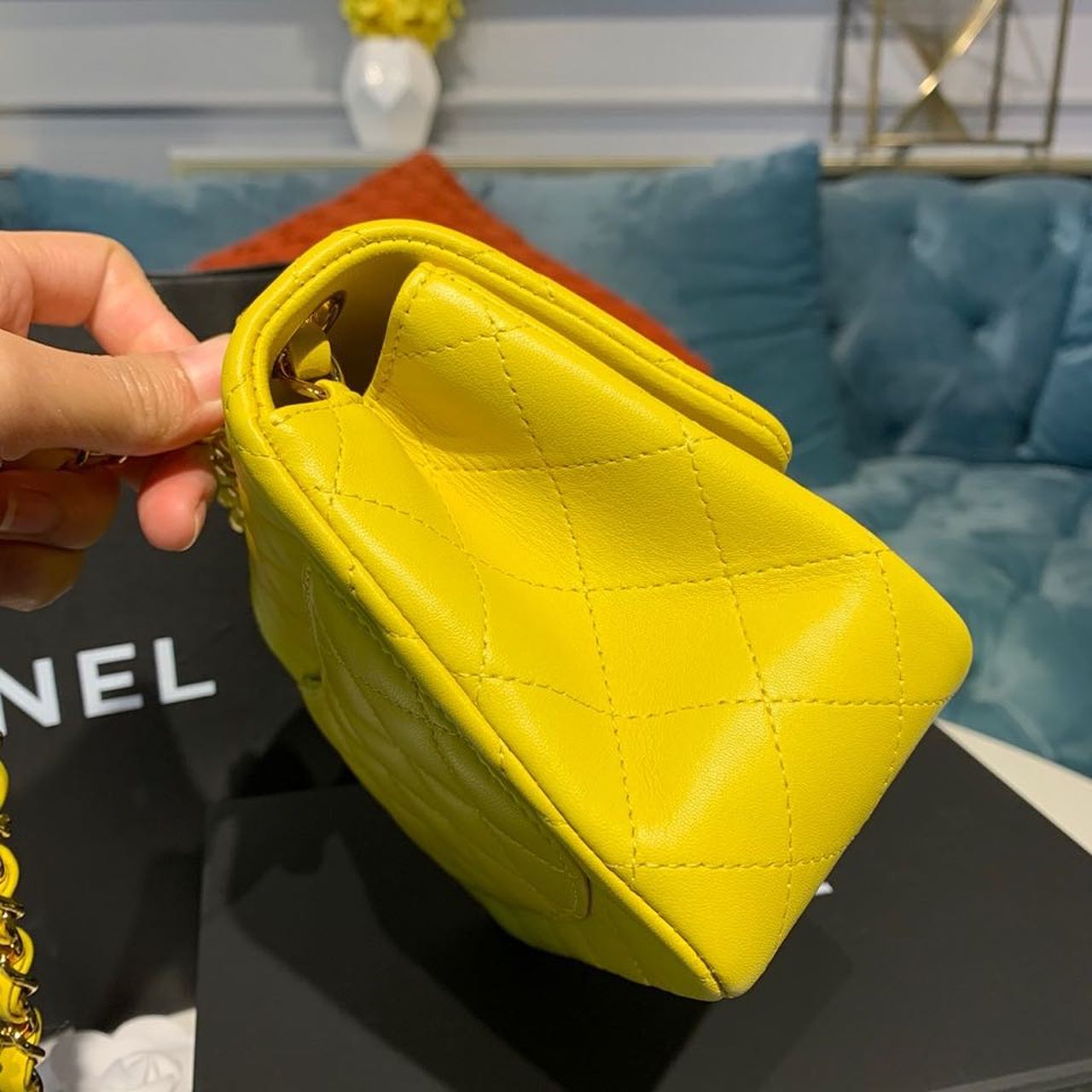 CHLMini Flap Bag Yellow For Women, Women’s Bags, Shoulder And Crossbody Bags 6.7in/17cm A35200