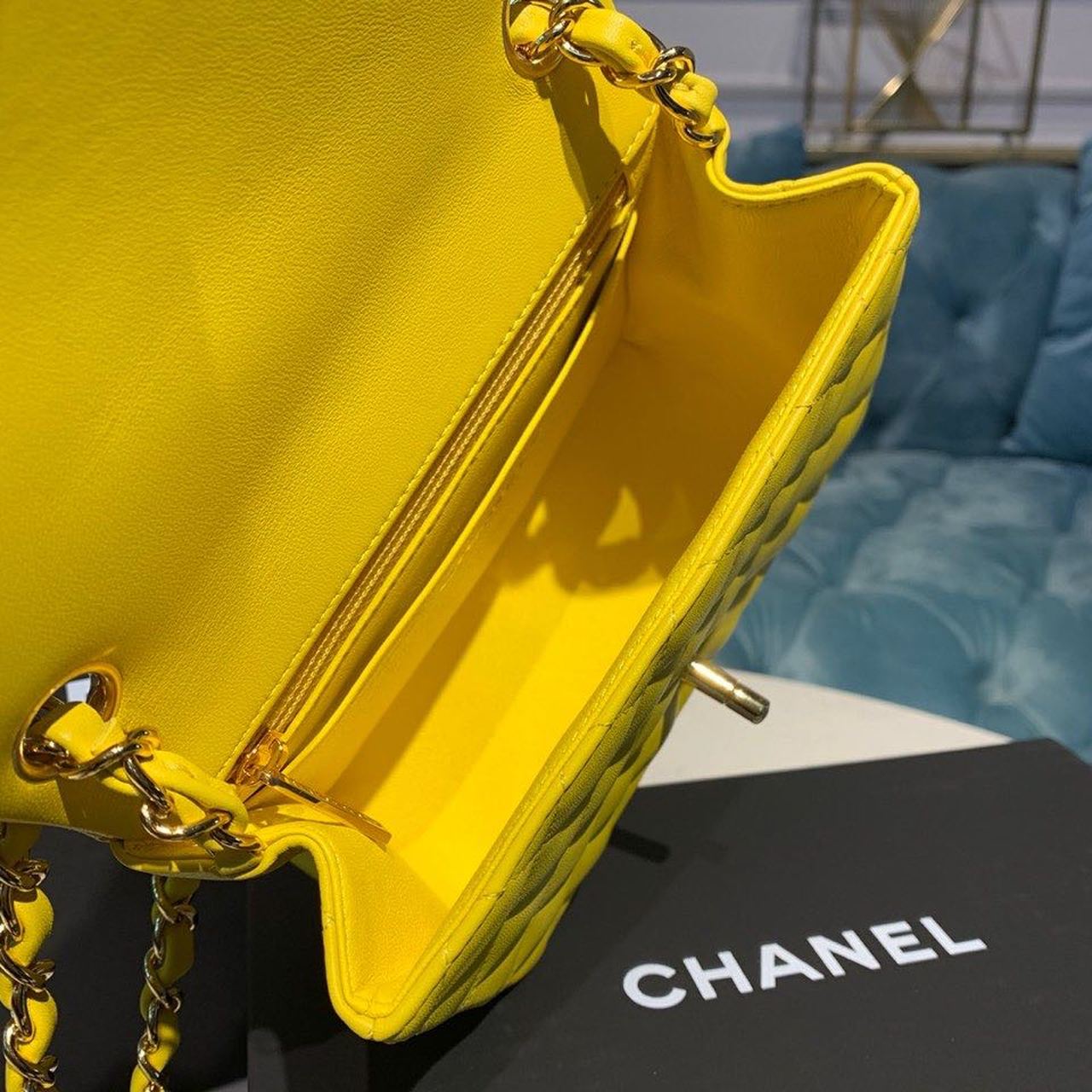 CHLMini Flap Bag Yellow For Women, Women’s Bags, Shoulder And Crossbody Bags 6.7in/17cm A35200