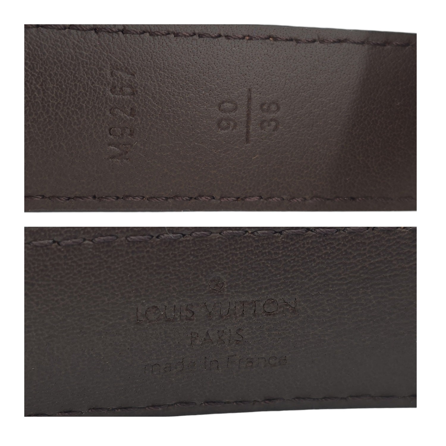 Louis Vuitton Damier Ebene Initiales 25MM Belt Sz. 90/36