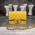 CHLMini GlamIap Bag Caviar Yellow For Women Bags, Shoulder And Crossbody Bags 6.7in/17cm A35200