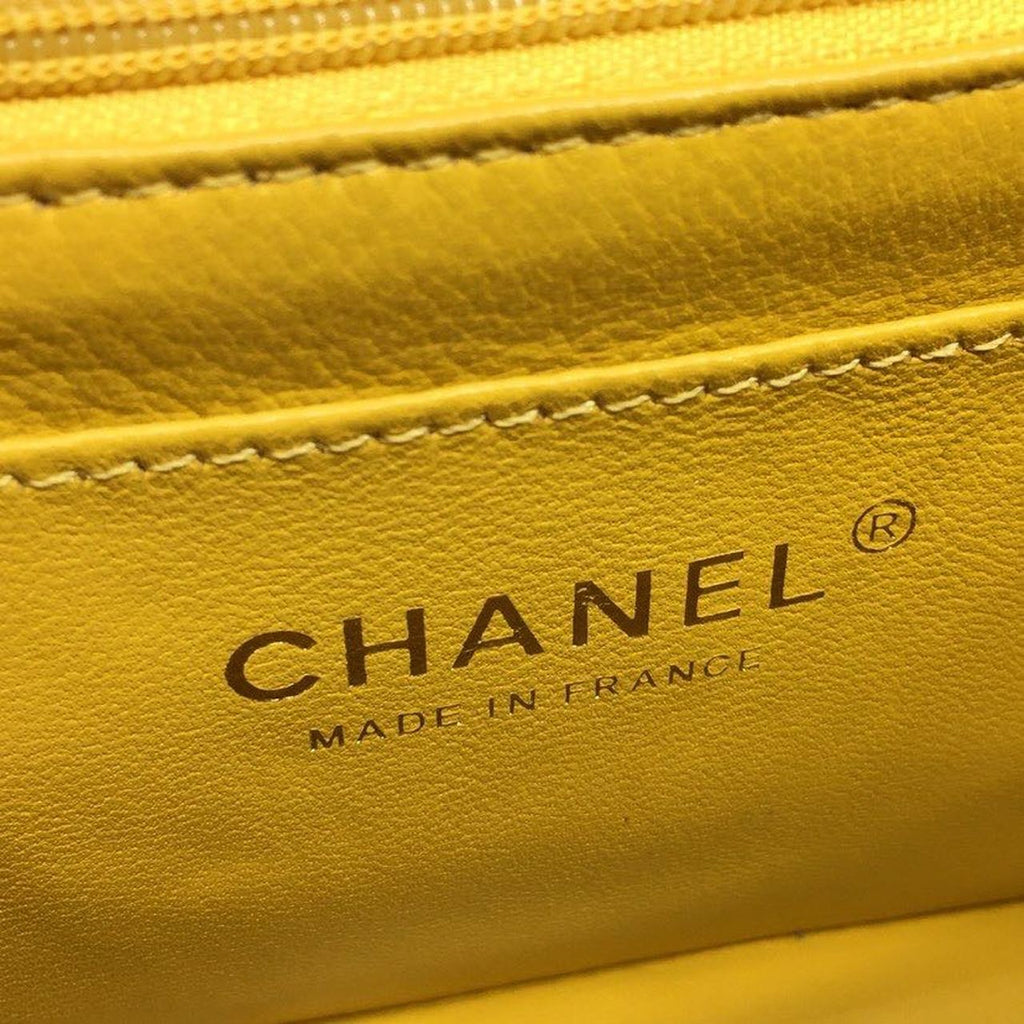 CHLMini GlamIap Bag Caviar Yellow For Women Bags, Shoulder And Crossbody Bags 6.7in/17cm A35200