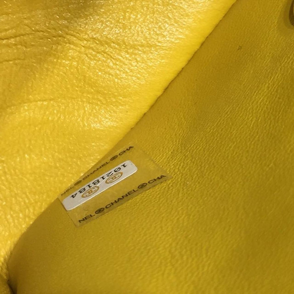 CHLMini Flap Bag Caviar Yellow For Women, Women’s Bags, Shoulder And Crossbody Bags 6.7in/17cm A35200