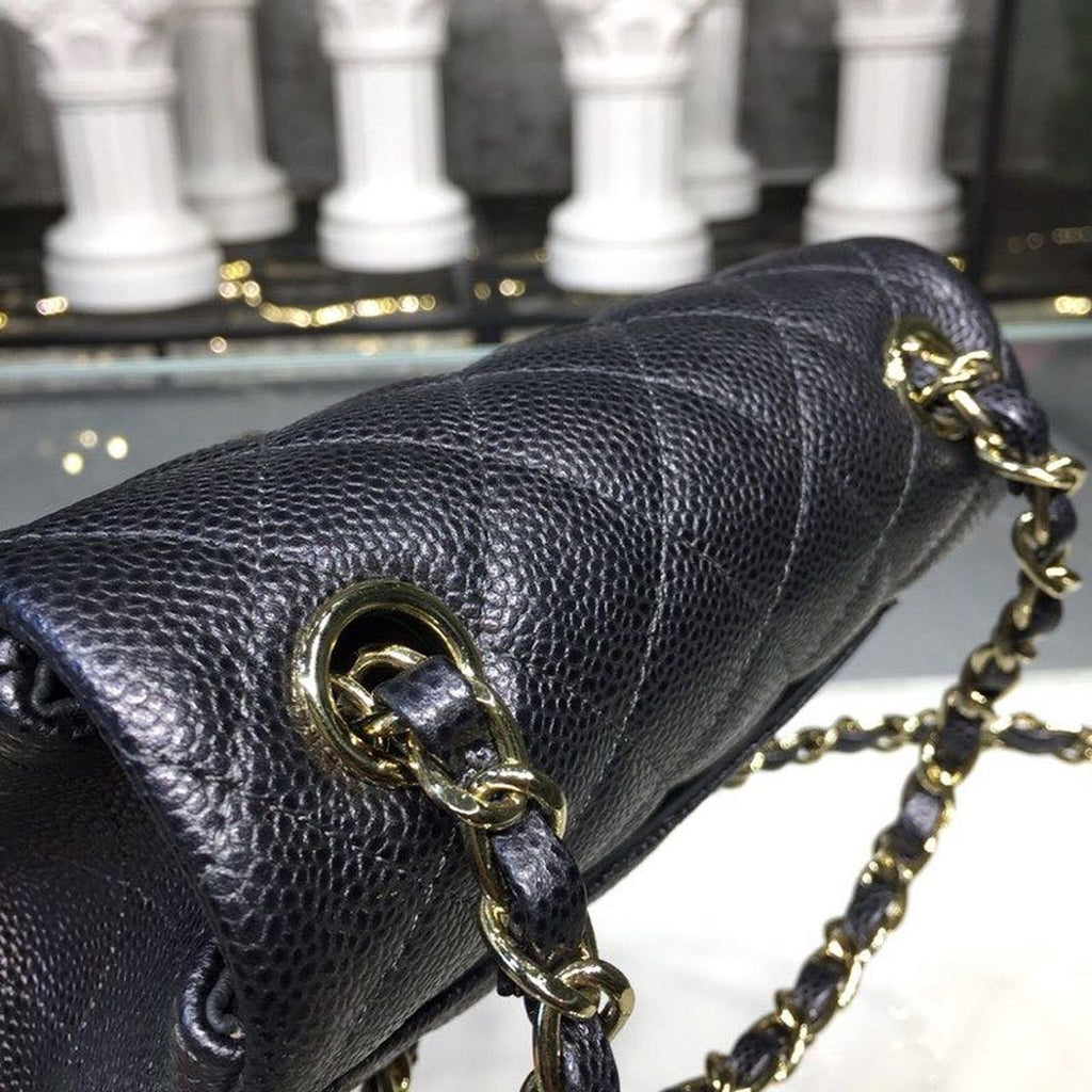 CHLMini GlamIap Bag Caviar Black For Women Bags, Shoulder And Crossbody Bags 6.7in/17cm A35200