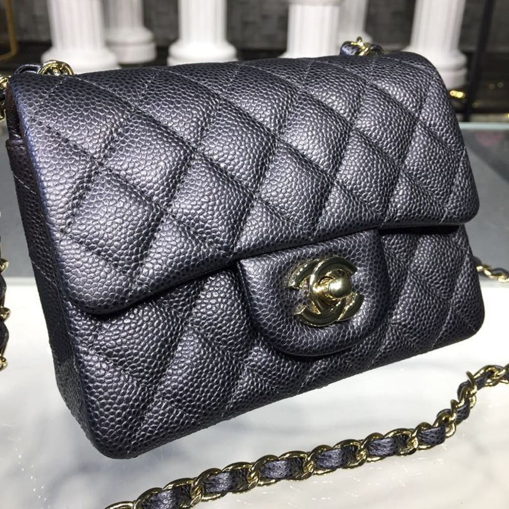CHLMini GlamIap Bag Caviar Black For Women Bags, Shoulder And Crossbody Bags 6.7in/17cm A35200