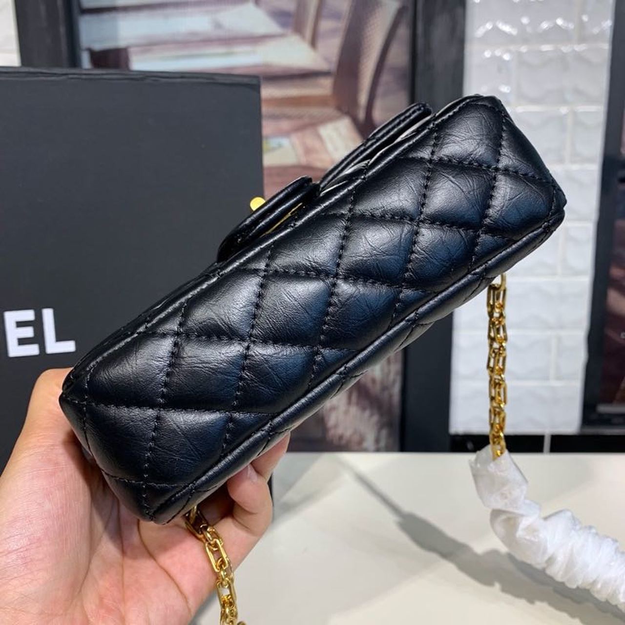 CHLReissue 2.55 Waist Belt Bag Black For Women, Women’s Bags, Shoulder And Crossbody Bags 6.7in/17cm