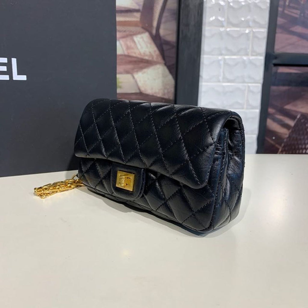 CHLReissue 2.55 Waist Belt Bag Black For Women Bags, Shoulder And Crossbody Bags 6.7in/17cm