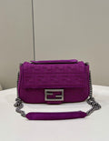 FI Baguette Chain MiGLAMI Purple FF Fabric Bag For Woman 14.5cm/6in 8BR793AHW5F1GEH