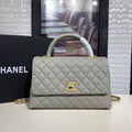 CHLLarge Flap Bag With Top Handle Grey For Women, Women’s Handbags, Shoulder And Crossbody Bags 11in/28cm A92991