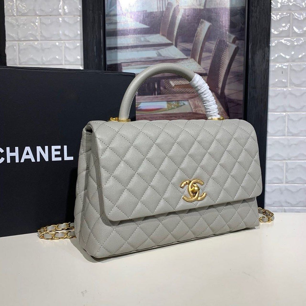 CHLLarge Flap Bag With Top Handle Grey For Women, Women’s Handbags, Shoulder And Crossbody Bags 11in/28cm A92991
