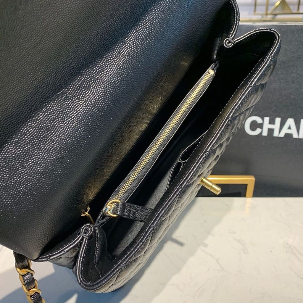 CHLLarge Flap Bag With Top Handle Black For Women, Women’s Handbags, Shoulder And Crossbody Bags 11in/28cm A92991