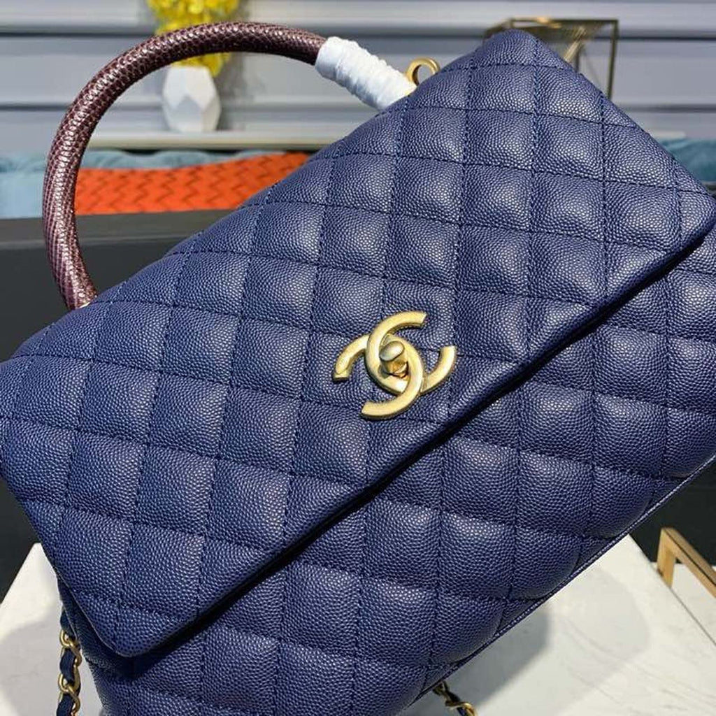 CHLLarge Flap Bag With Top Handle Blue For Women, Women’s Handbags, Shoulder And Crossbody Bags 11in/28cm A92991