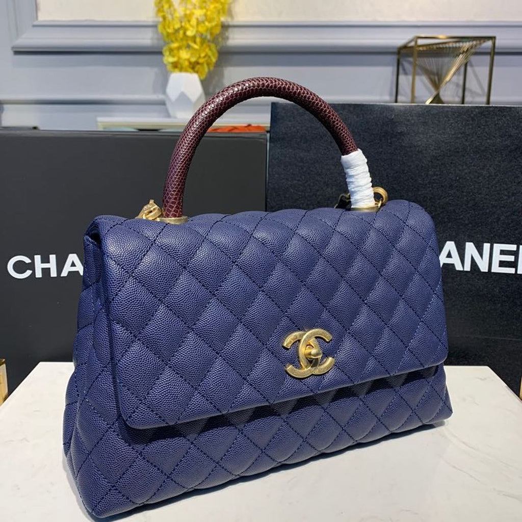 CHLLarge Flap Bag With Top Handle Blue For Women, Women’s Handbags, Shoulder And Crossbody Bags 11in/28cm A92991