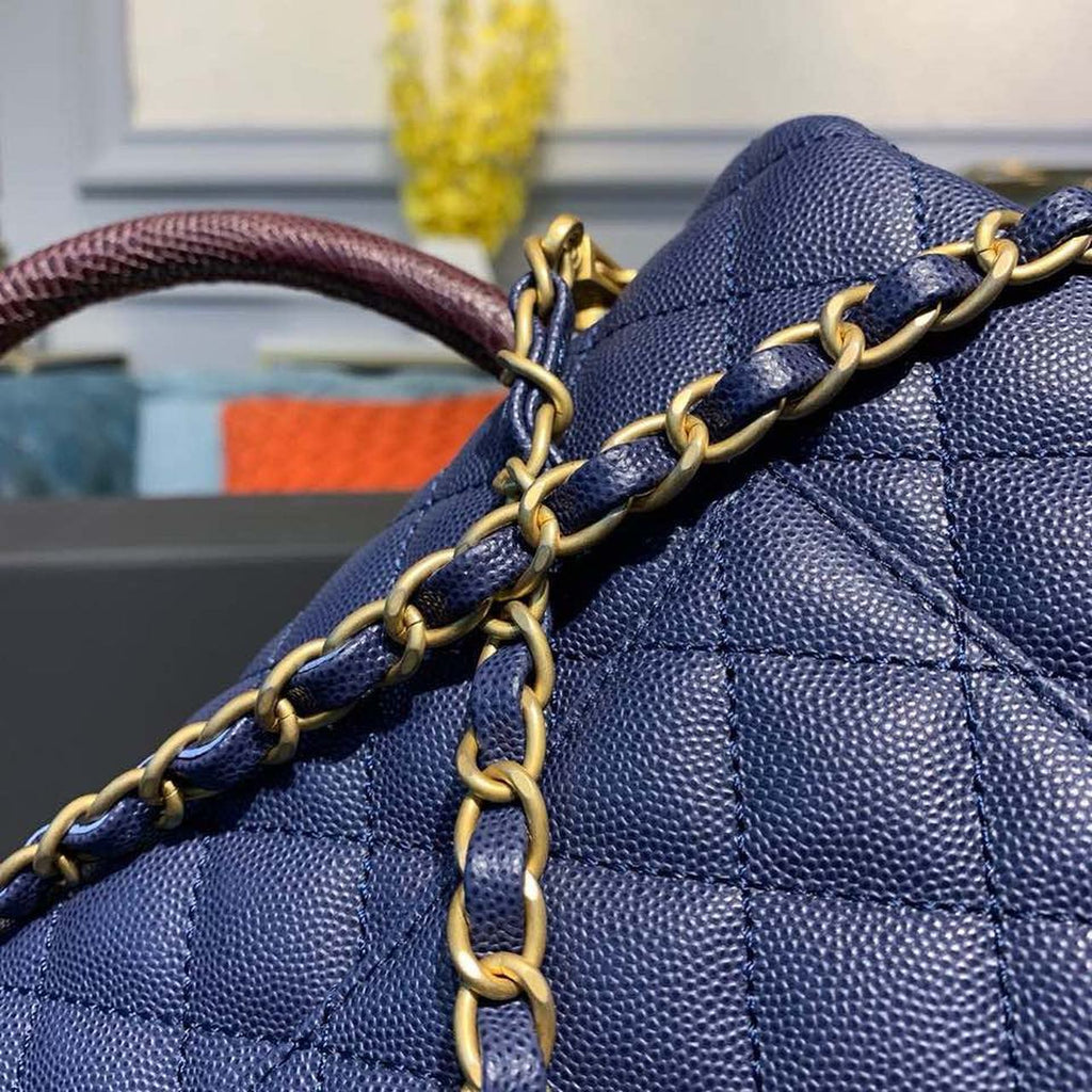 CHLLarge Flap Bag With Top Handle Blue For Women, Women’s Handbags, Shoulder And Crossbody Bags 11in/28cm A92991