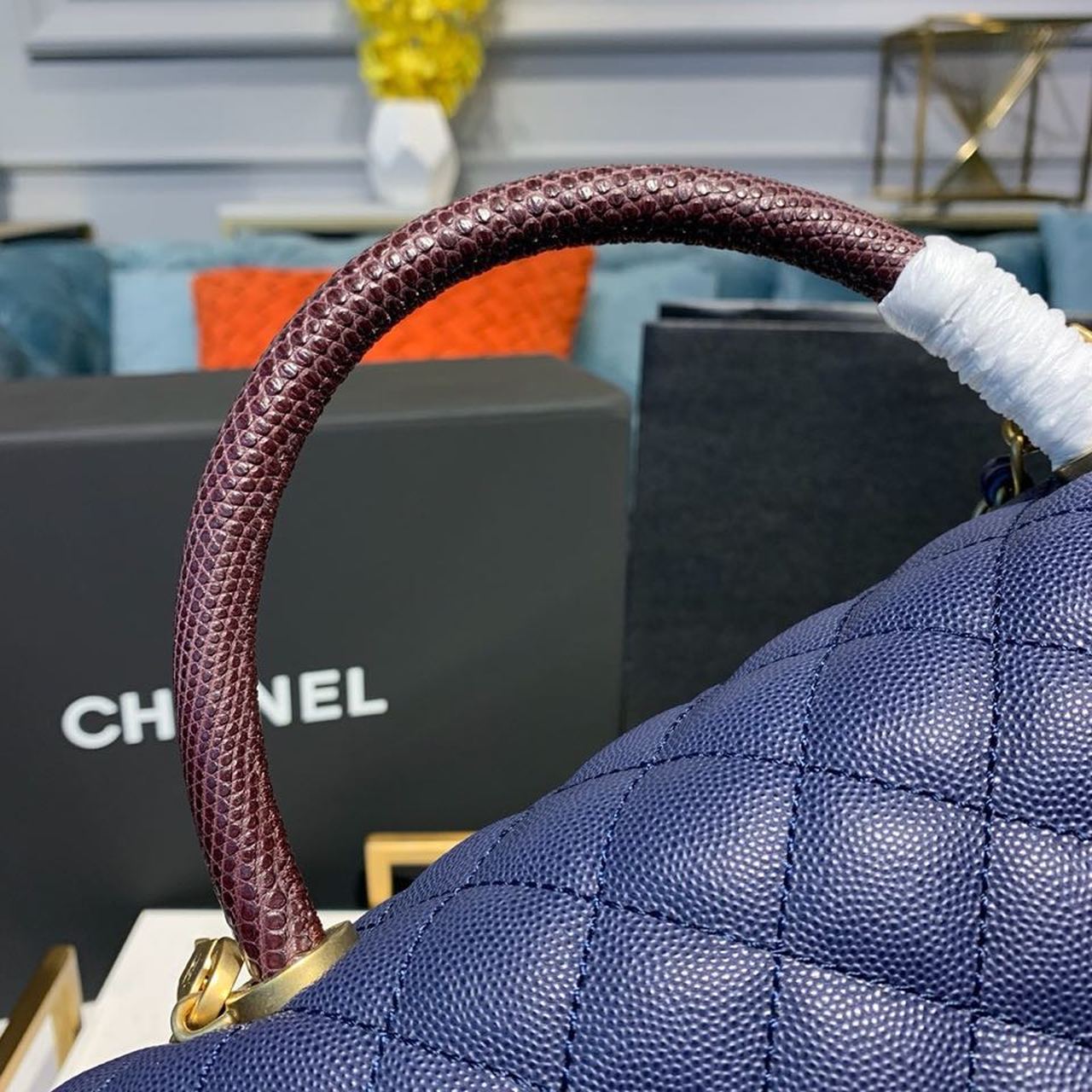 CHLLarge Flap Bag With Top Handle Blue For Women, Women’s Handbags, Shoulder And Crossbody Bags 11in/28cm A92991