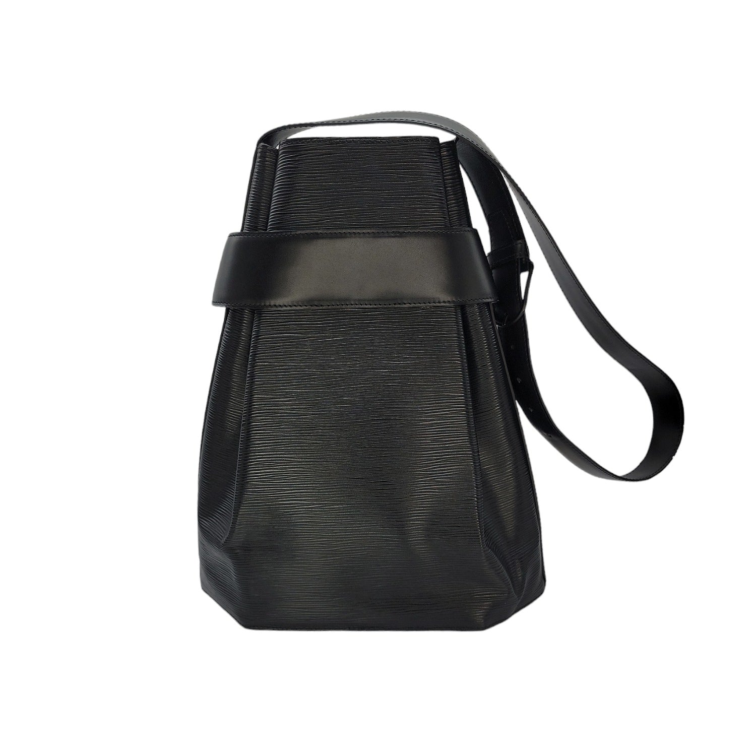 Louis Vuitton Vintage Black EPI Sac D'Epaule GM Bucket Bag w/ Pouch