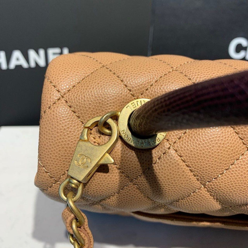 CHLLarge Flap Bag With Top Handle Light Brown For Women, Women’s Handbags, Shoulder And Crossbody Bags 11in/28cm A92991