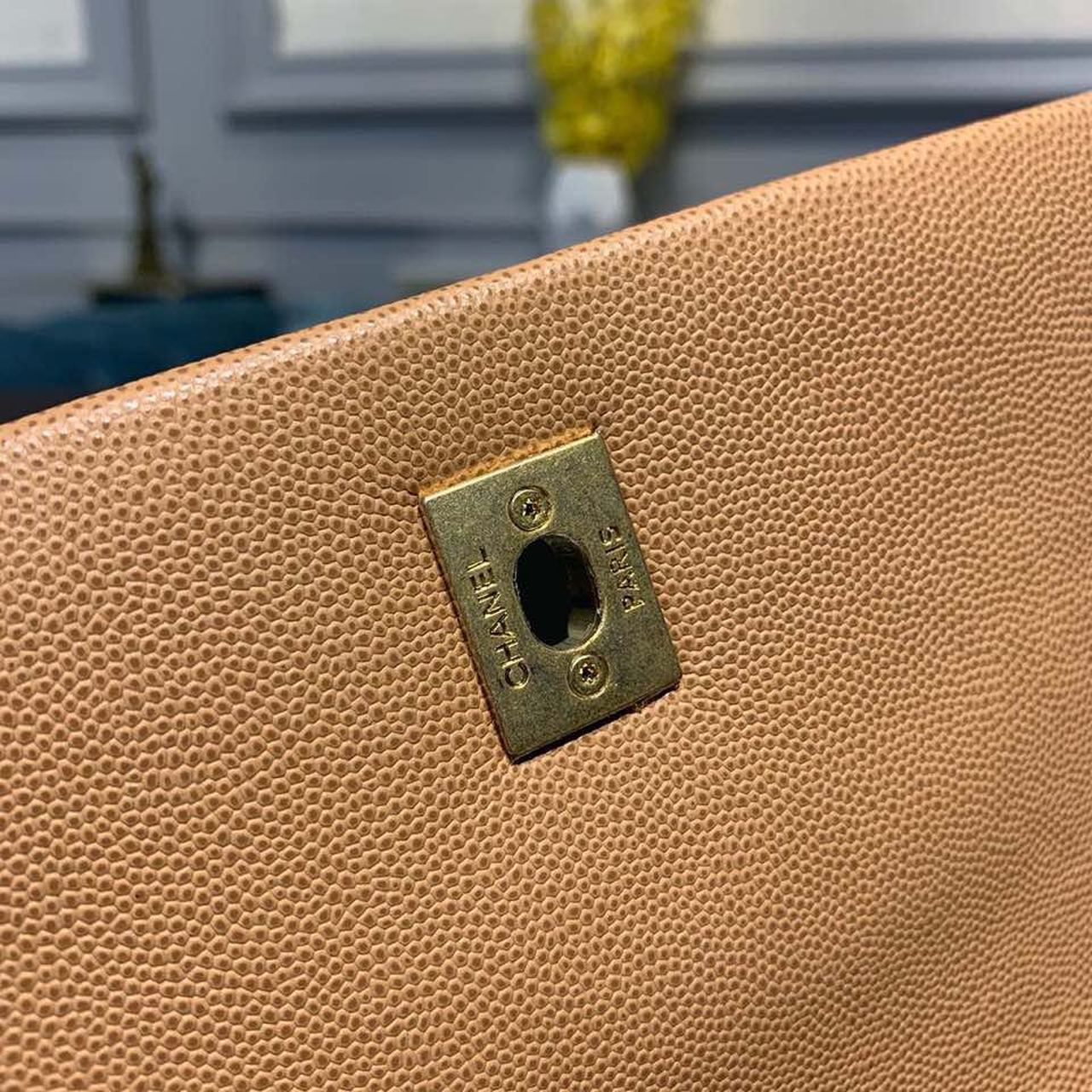 CHLLarge Flap Bag With Top Handle Light Brown For Women, Women’s Handbags, Shoulder And Crossbody Bags 11in/28cm A92991