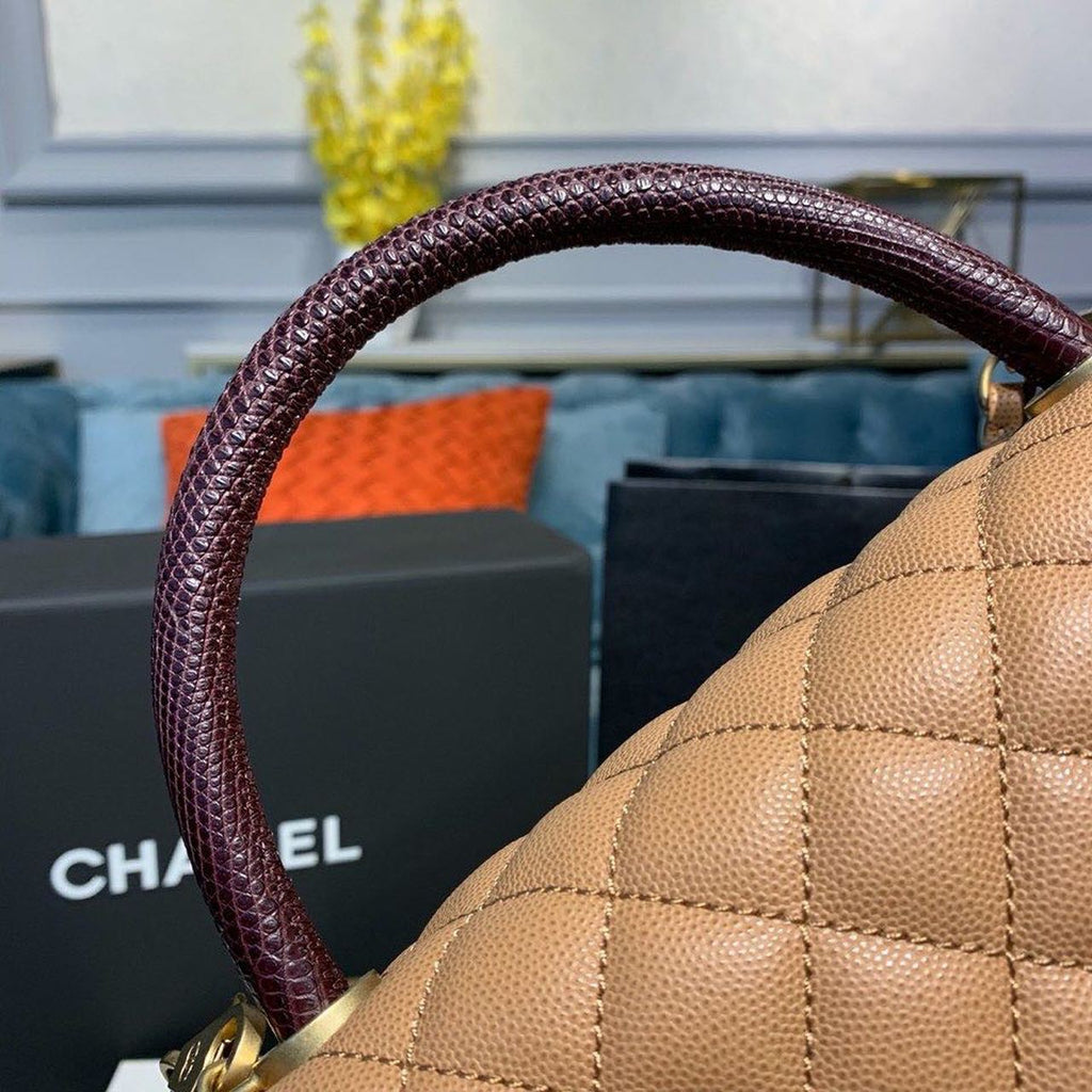 CHLLarge Flap Bag With Top Handle Light Brown For Women, Women’s Handbags, Shoulder And Crossbody Bags 11in/28cm A92991