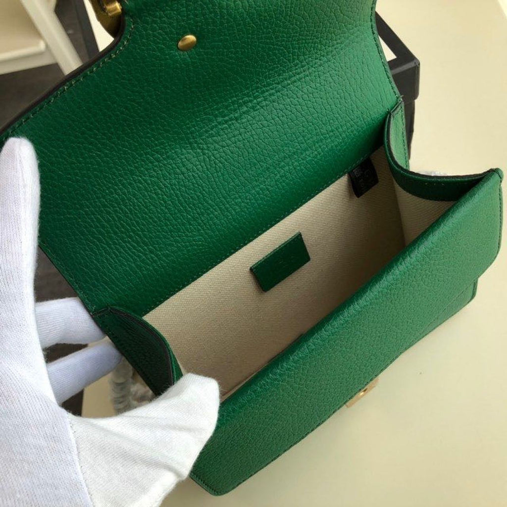 gg Dionysus Mini Bag Green Metal-Free Tanned For Women 7.5in/20cm gg 421970
