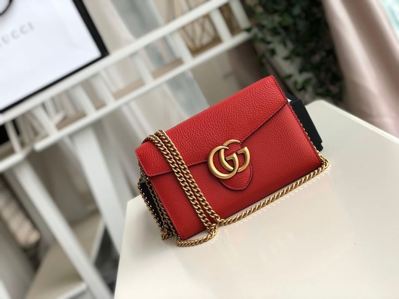 Glami Marmont Mini Chain Bag Red For Women 7.9in/20cm Glami