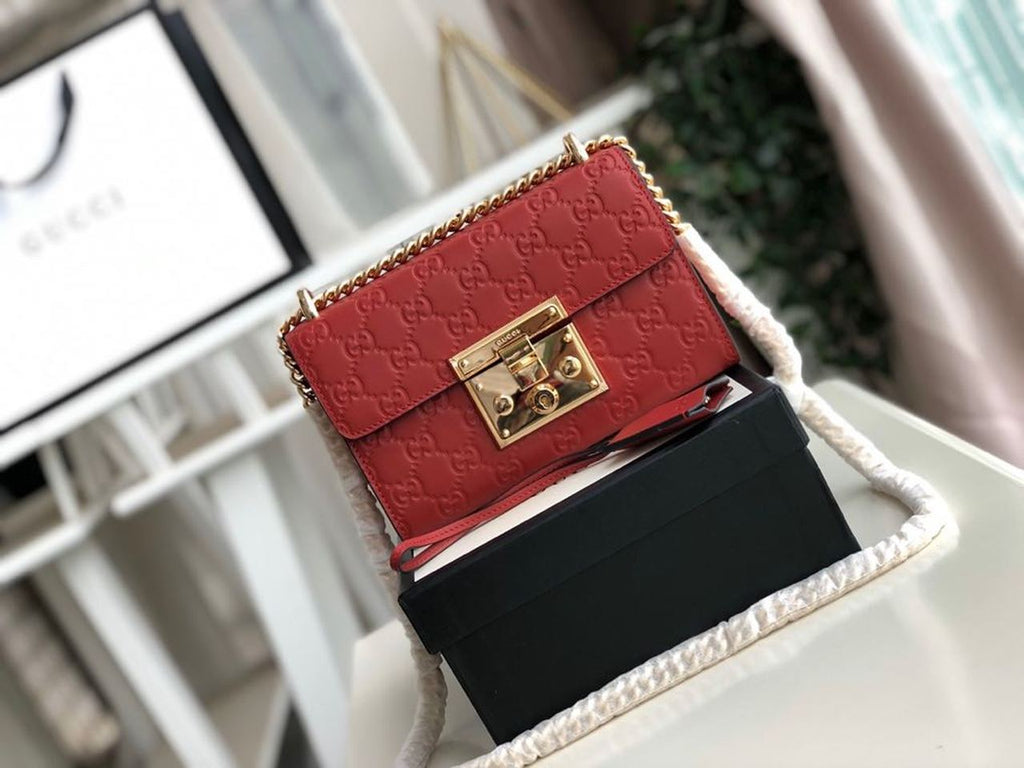 Glami Padlock Small Glami Signature Shoulder Bag Red Glamissima For Women 7.9in/20cm Glami 409487