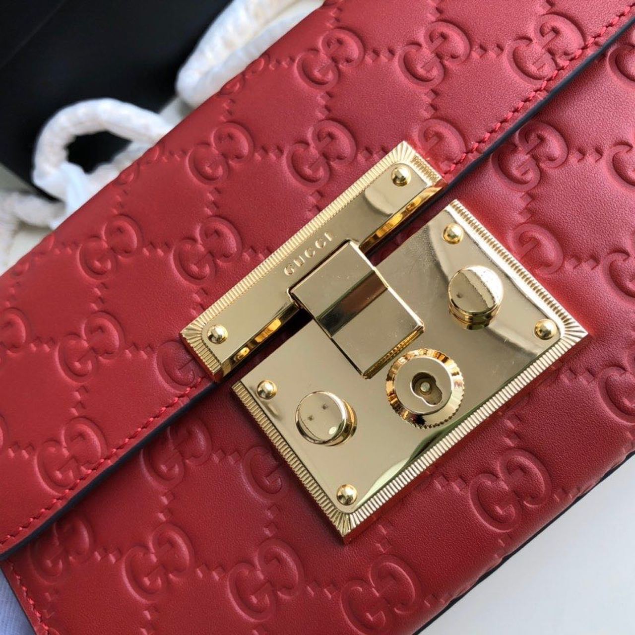Glami Padlock Small Glami Signature Shoulder Bag Red Glamissima For Women 7.9in/20cm Glami 409487