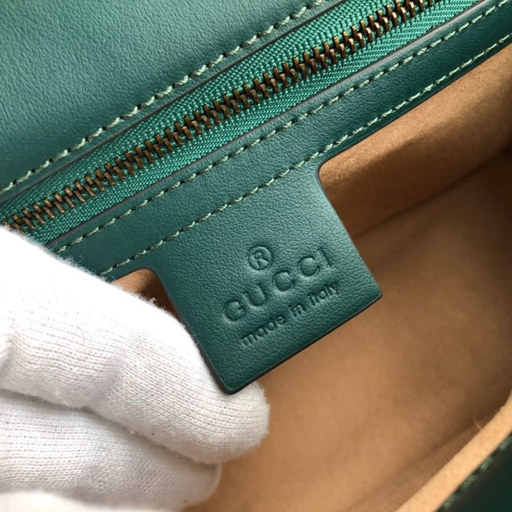 Glami Marmont Small MatelassÃƒÂ© Shoulder Bag Green MatelassÃƒÂ© Chevron For Women 10in/26cm 443497