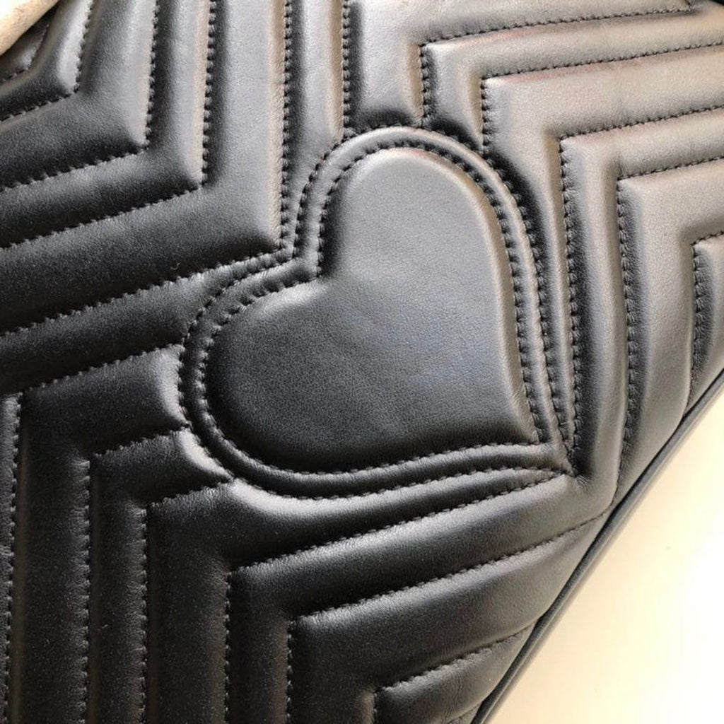 Glami Marmont Small MatelassÃƒÂ© Shoulder Bag Black MatelassÃƒÂ© Chevron For Women 10in/26cm 443497 DTGLAMIT 1000