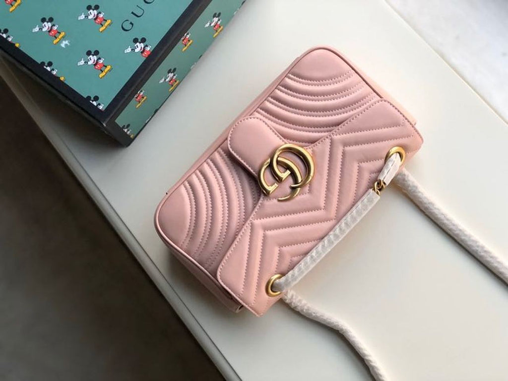 Glami Marmont Small MatelassÃƒÂ© Shoulder Bag Dusty Pink MatelassÃƒÂ© Chevron For Women 10in/26cm Glami 443497 DTGLAMIT 5729